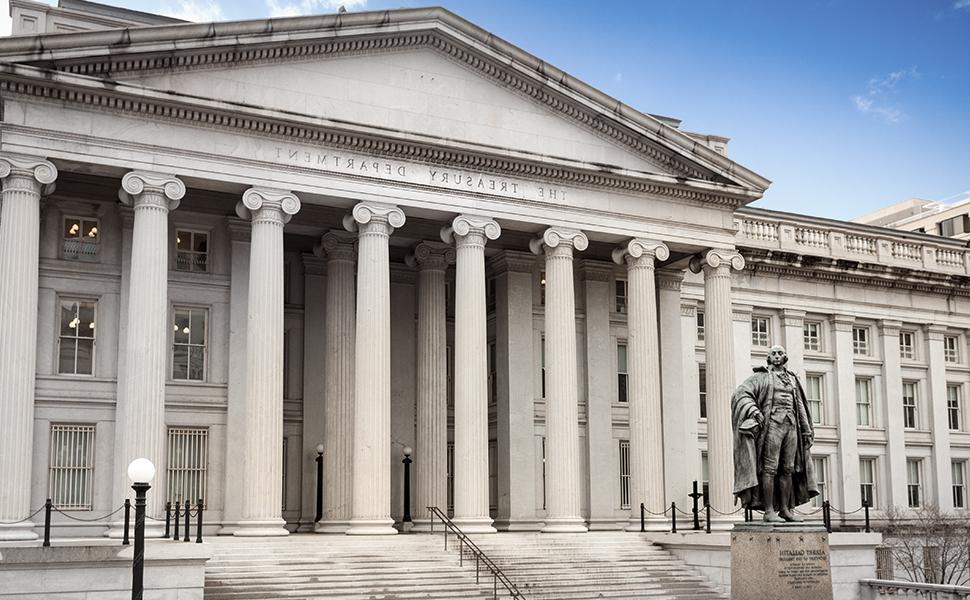 美国财政部大楼的图像